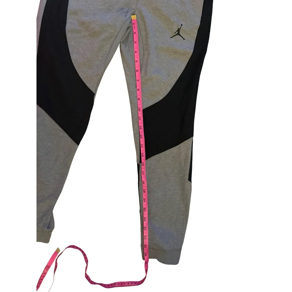 Jordan Mens Jumpman Slim Fit Sweatpants Grey Black Colorblock Joggers Small